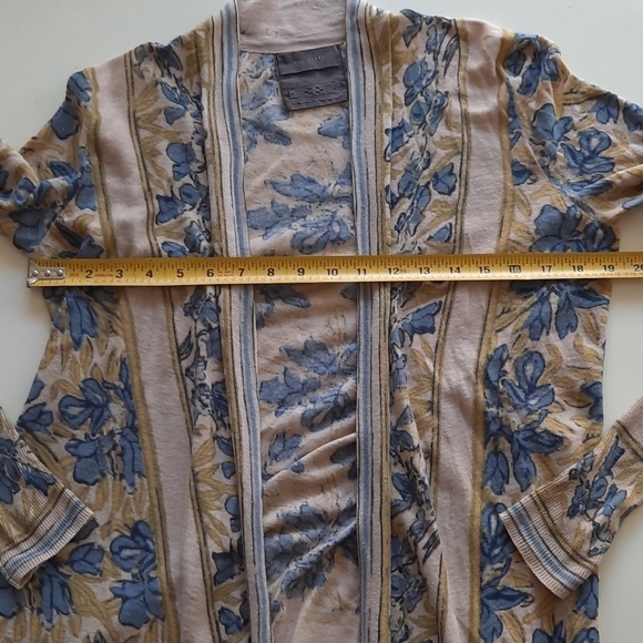 Anthropologie Guinevere cardigan beige blue xs - Picture 9 of 10